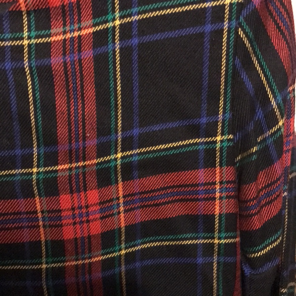Cropped Black/Multicolor Plaid Jacket Euc - image 4